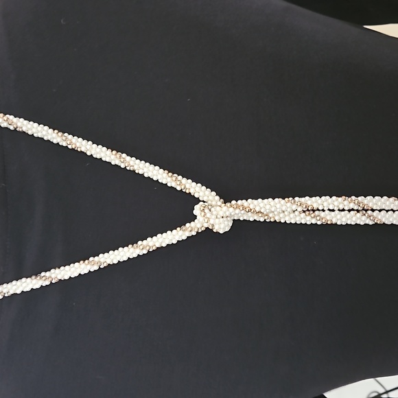 Faux Pearl Lariat Rope Cord Open End Necklace. - Picture 8 of 10